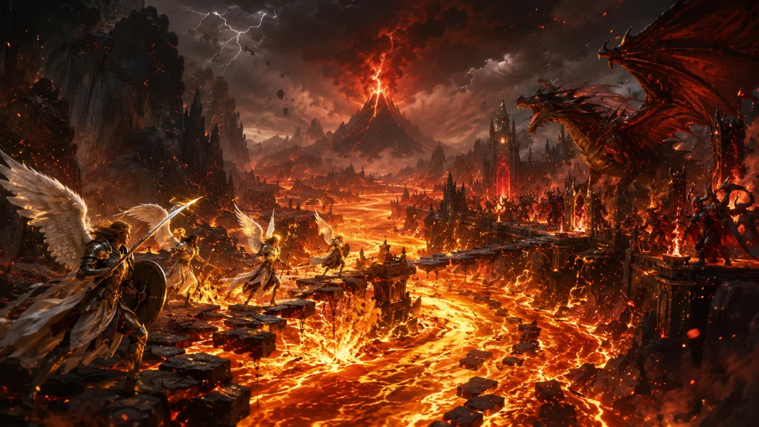 The burning current divides the armies. There is no quiet crossing.